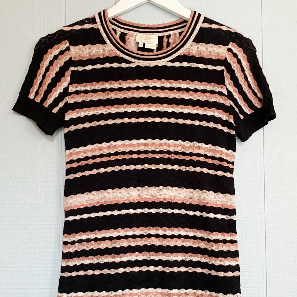 KATE SPADE Short Sweater Top Shirt Tee Stripe